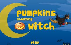 Pumpkins Shooting Witch
